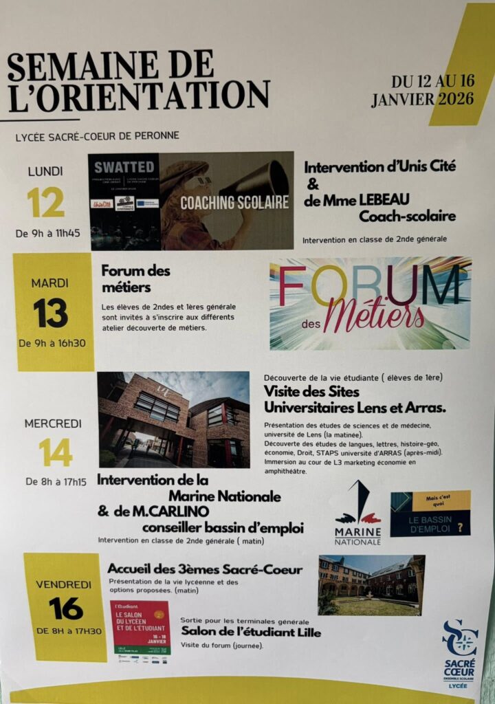 SEMAINE DE L'ORIENTATION / FORUM DES MÉTIERS AU LYCÉE 19 19